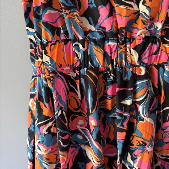 French Connection Black and Pink Floral Midi Dress - Size S - Picture 7 of 7